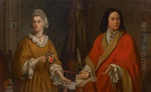 Portrait Representant Des Membres De La Famille Lalieux, Portant Des Armoiries (2 Works)