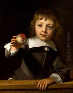 Een Zesjarige Jongen Met Appel by Jacob Adriaensz de Backer