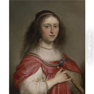 Portrait Of A Young Woman Holding A Fan