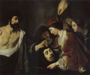 Salome Erhalt Das Haupt Johannes Des Taufers by Jacob Adriaensz de Backer