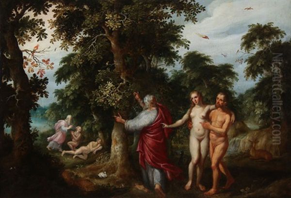 The Creation Of Man And Woman In The Garden Of Eden - view 1