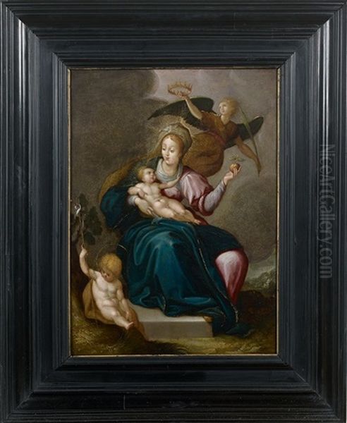 La Vierge A L"enfant Avec Saint Jean-baptiste Et Un Autre Putto - view 1