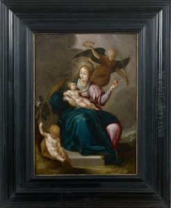 La Vierge A L"enfant Avec Saint Jean-baptiste Et Un Autre Putto