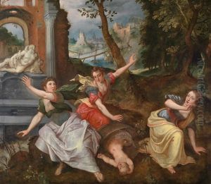 Die Auffindung Des Erichthonios Durch Die Tochter Des Kekrops by Jacob De Backer