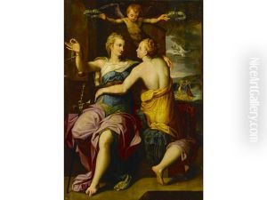 Justice And Peace by Jacob De Backer