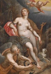 Eine Allegorie Auf Die Zeit, Die Den Glauben Befreit by Jacob De Backer