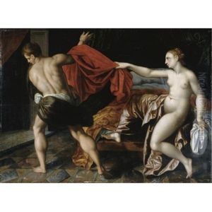 Joseph And Potiphar's Wife by Jacob De Backer