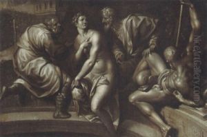 Susanna Im Bade, Von Den Beiden Alten Uberrascht by Jacob De Backer