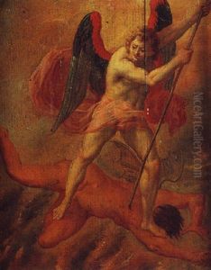 L'archange De Saint Michel Combatant Le Demon by Jacob De Backer