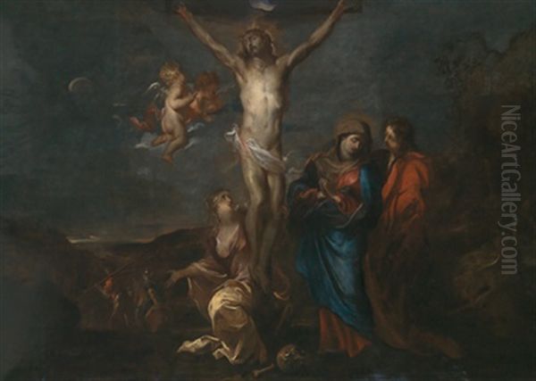 Der Gekreuzigte Christus Mit Assistenzfiguren Und Engeln - view 1
