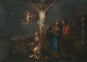Der Gekreuzigte Christus Mit Assistenzfiguren Und Engeln by Gillis Backereel