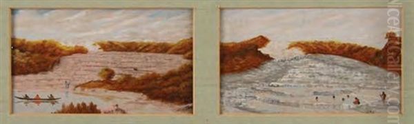 Pink Terraces, Rotomahana; White Terraces, Rotomahana (2 Works In 1 Frame) - view 1