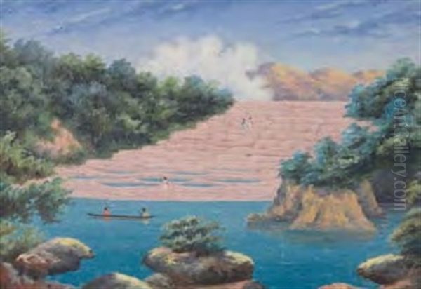The Pink Terraces; The White Terraces (2 Works) - view 1