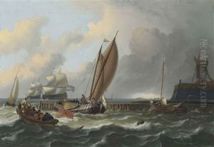 Tsar Peter The Great"s Boeier Off Amsterdam by Ludolf Backhuysen the Elder