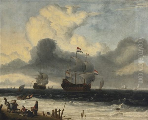 Ships Off The Coast, A Storm Approaching - view 1