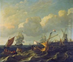 Schiffe Auf Dem Ij by Ludolf Backhuysen the Elder