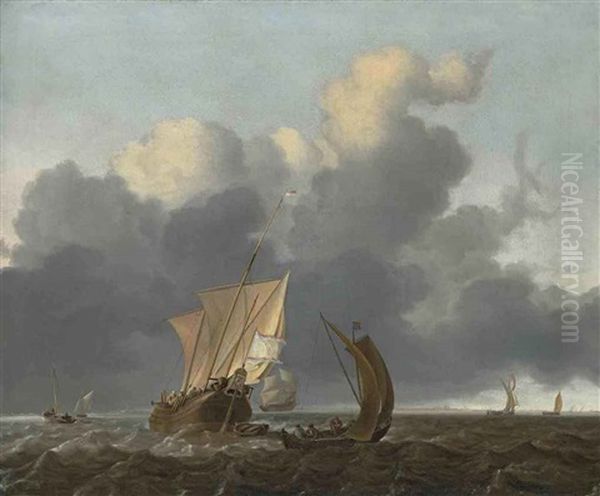 "sint Joan" And Other Shipping In Choppy Waters, The Coast Beyond - view 1