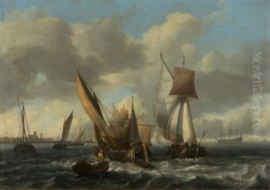 Segelschiffe In Kustennahe by Ludolf Backhuysen the Elder