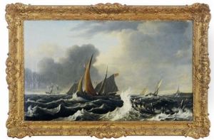 Ships In Rough Seas by Ludolf Backhuysen the Elder