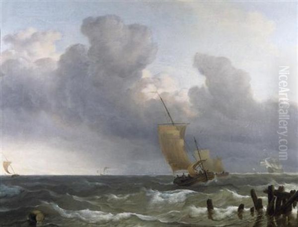 Marine. Segelschiffe Vor Der Hollandischen Kuste - view 1