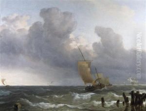Marine. Segelschiffe Vor Der Hollandischen Kuste by Ludolf Backhuysen the Elder