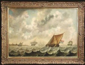 Schiffe Auf Bewegter See by Ludolf Backhuysen the Elder