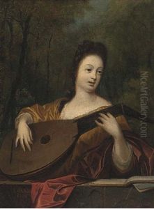 Portait Of A Lady, Half-length, Playing The Lute