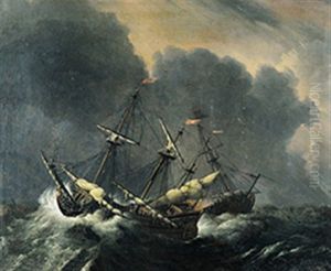 Driemasters Op Onstuimige Zee Driemasters Op Onstuimige Zee