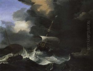 Schiffe Im Seesturm by Ludolf Backhuysen the Elder
