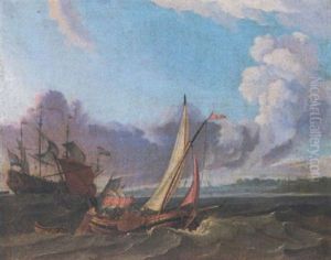 Dutch Shipping Of The Coast by Ludolf Backhuysen the Elder