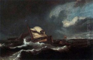 Shipping In Stormy Seas by Ludolf Backhuysen the Elder