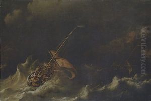 Christ In The Storm On Lake Galilee by Ludolf Backhuysen the Elder