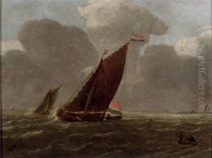 Kustvy Med Segelfartyg Och Batar by Ludolf Backhuysen the Elder