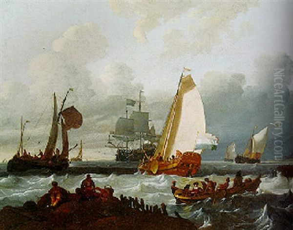 State Yacht And Other Small Dutch Vessels In A Choppy Sea - view 1