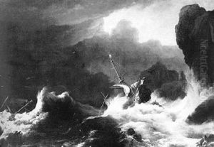 Shipwreck In A Stormy Sea by Ludolf Backhuysen the Elder