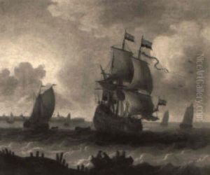 Ships At Sea by Ludolf Backhuysen the Elder