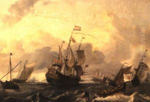 The Eendracht With Men O'war Of The Dutch Fleet And Dutch Merchant Vessels The Eendracht With Men O'war Of The Dutch Fleet And Dutch Merchant Vessels
