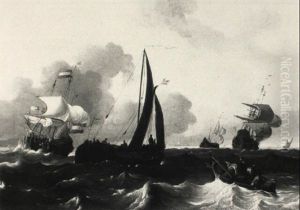 Shipping In A Swell by Ludolf Backhuysen the Elder
