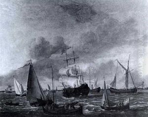 Der Amsterdamer Hafen by Ludolf Backhuysen the Elder