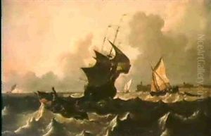 Voiliers En Bordure De Cote Sous Le Vent by Ludolf Backhuysen the Elder