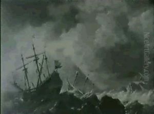 Marine Par Mer Agitee by Ludolf Backhuysen the Elder