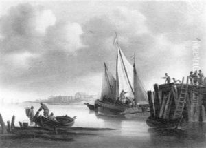 Kustenlandschaft Mit Fischerbooten by Ludolf Backhuysen the Elder