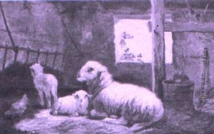 Sheep In A Landscape by Francois Backvis