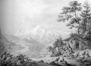 Le Mont-blanc, Vu Au-dessus De La Vallee De Sallanches by Louis Albert Guillain Bacler d'Albe