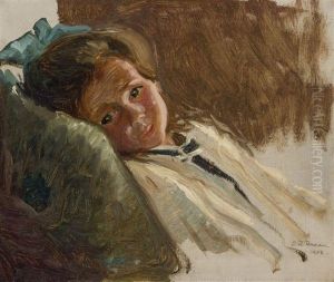 Portrait Of A Young Girl by Charles Roswell Bacon
