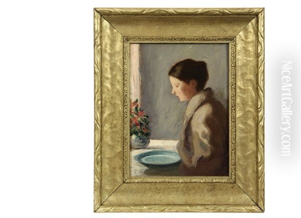 Study Of Woman Seated At Dinner - view 1