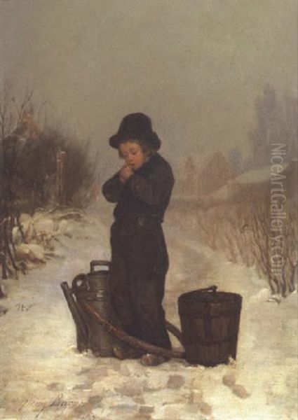 Warming His Hands - view 1
