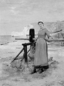 Fisher Girl Of Etretat, France