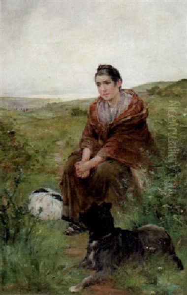 Peasant Woman With Her Dog - view 1