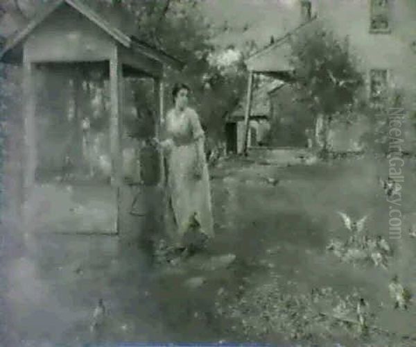 Bird Song And Reverie / View Of A Young Woman By A Well - view 1